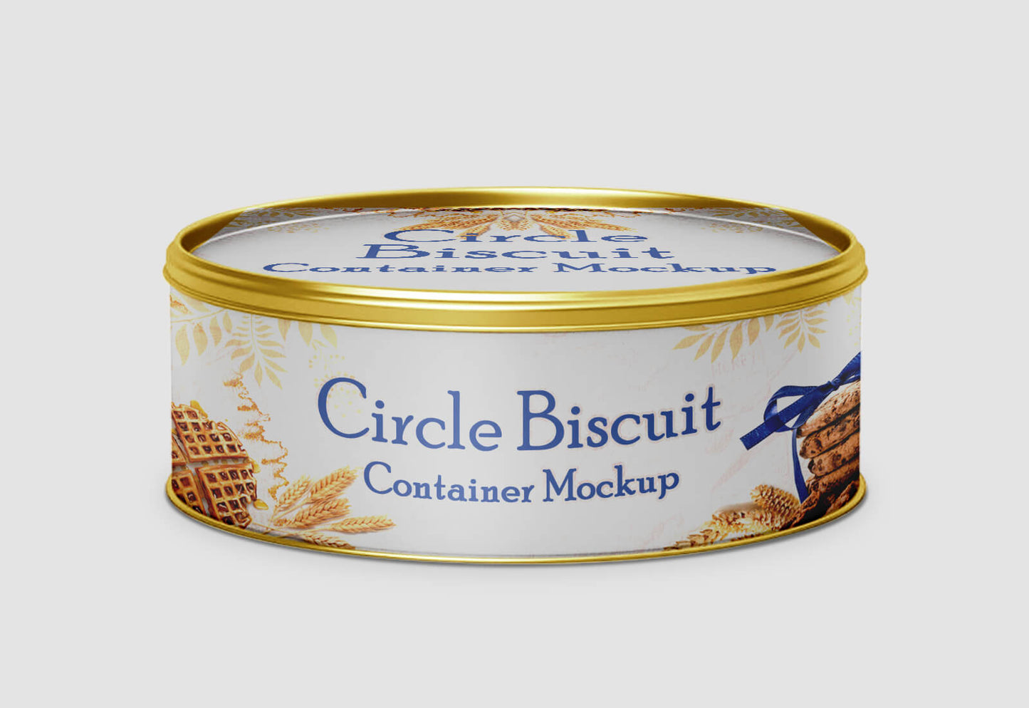 Free Circle Biscuit and Cookies Tin Container Mockups