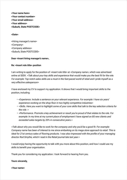 Free Clean and White Cover Letter Template Microsoft Word (DOCX) Format