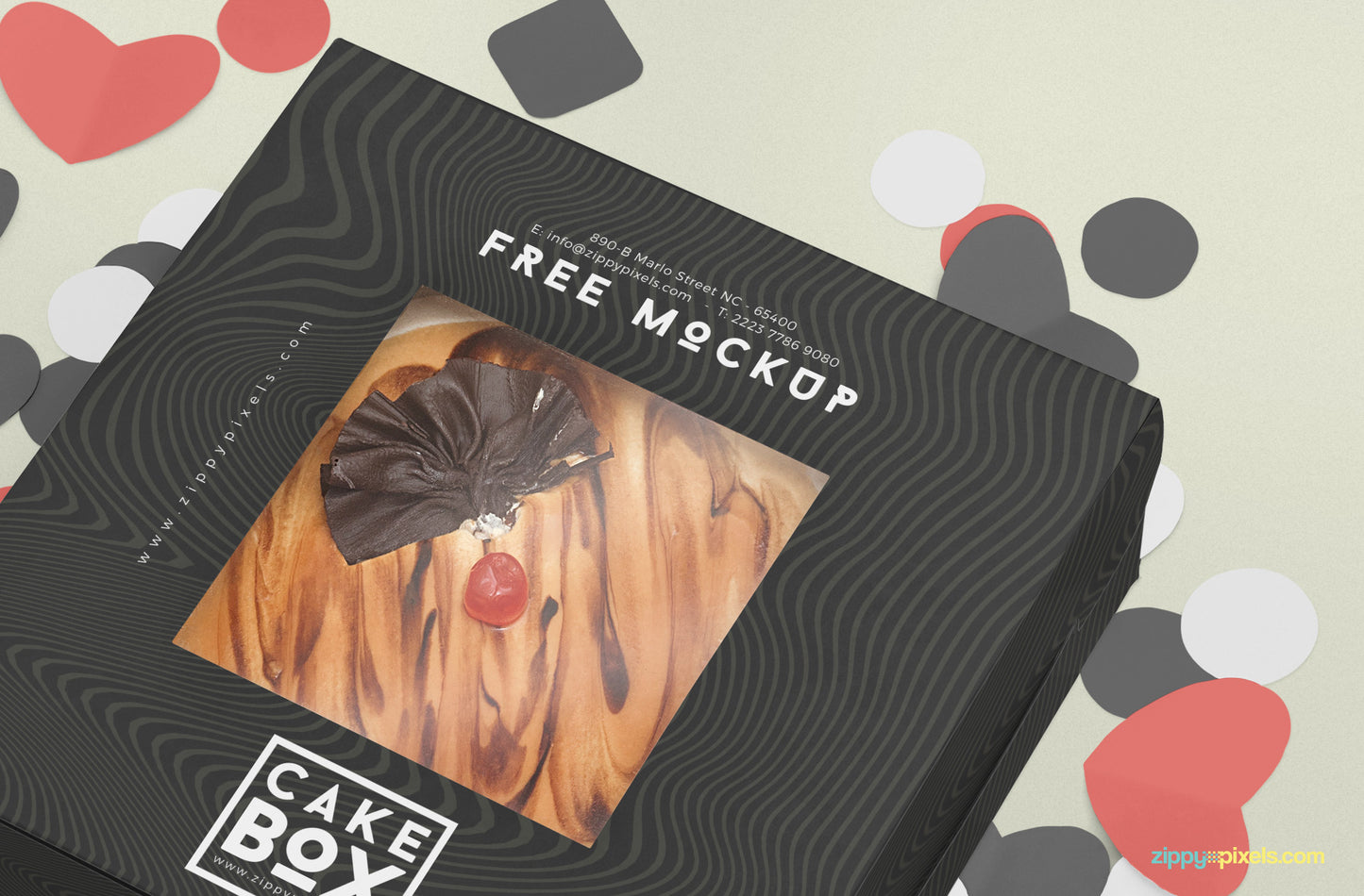 Free Lovely Cake Box Mockup