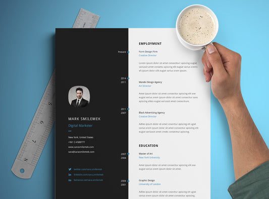 Free Vertical Resume CV Template in Photoshop (PSD), Illustrator (AI) and Indesign Formats
