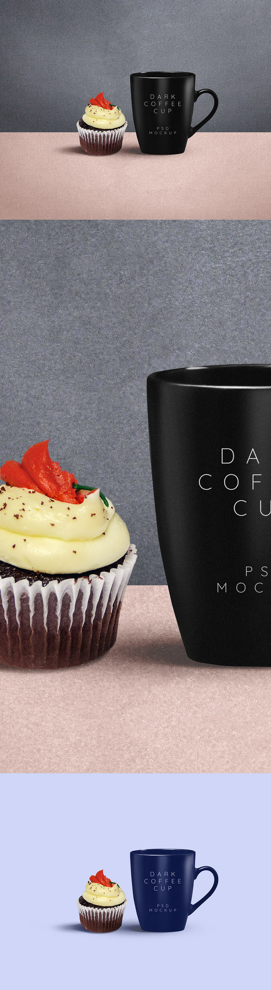 Free Dark Coffee Mug PSD Mockup