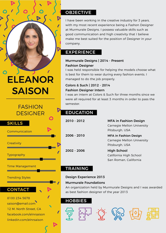 Free Designer Resume CV Template in Photoshop (PSD), Illustrator (AI) and Microsoft Word Formats