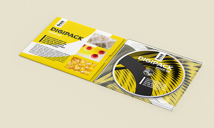 Free DVD or CD Digital Packaging Mockup