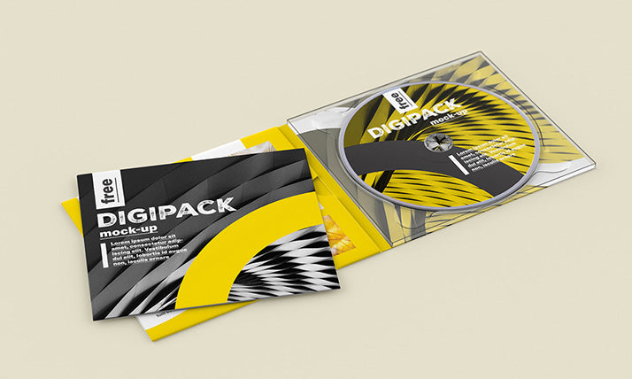 Free DVD or CD Digital Packaging Mockup