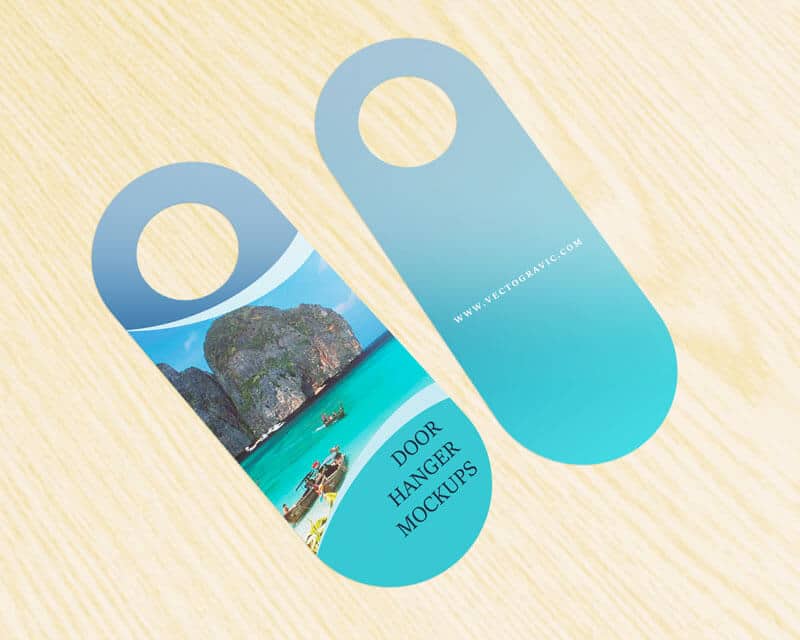 Free Hotel Door Hanger Mockups