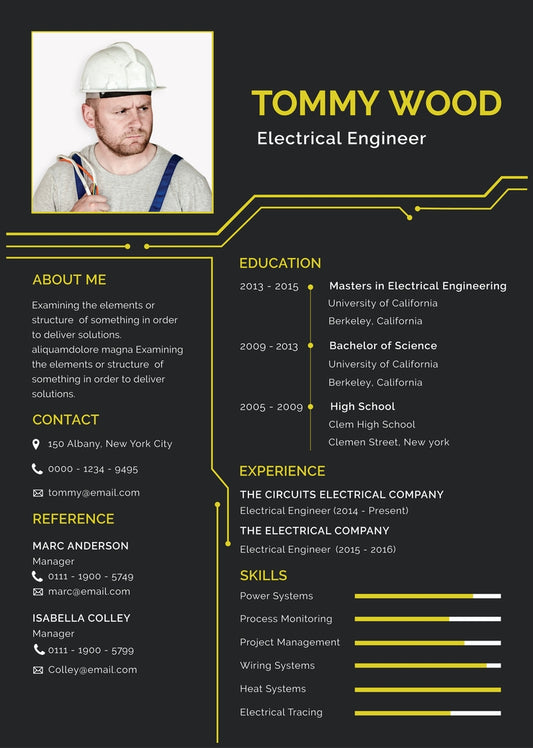 Free Electrical Engineer Resume CV Template in Illustrator (AI) Format