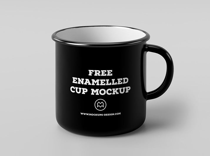 Free Clean and Simple Enamel Coffee or Tea Mug Mockup