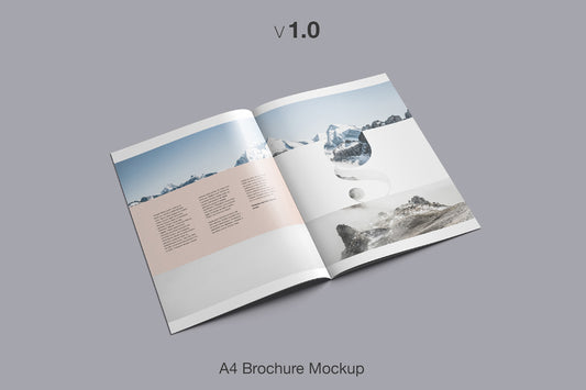 Free 16 Different Perspectives of A4 Brochure Mockup