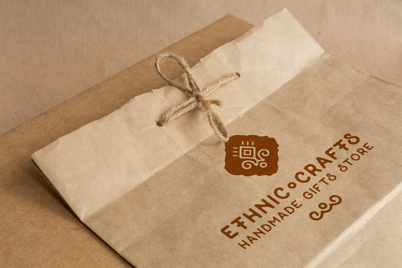 Free Ecology Craft Paper Packaging PSD Mockup