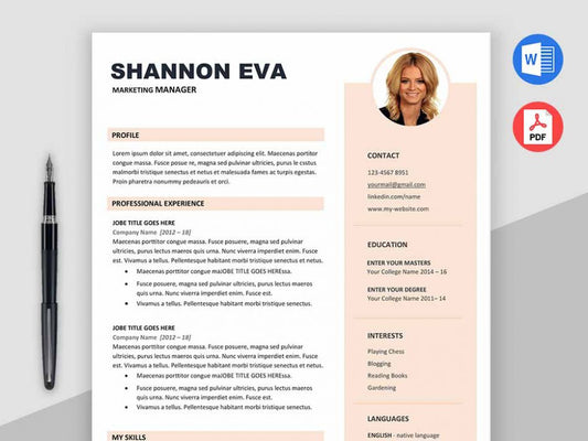 Free Marketer CV Resume Template in Microsoft Word (DOC) Format