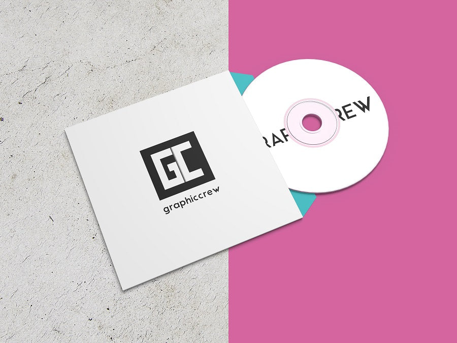 Free Minimal Disc or CD or DVD White Paper Mockup