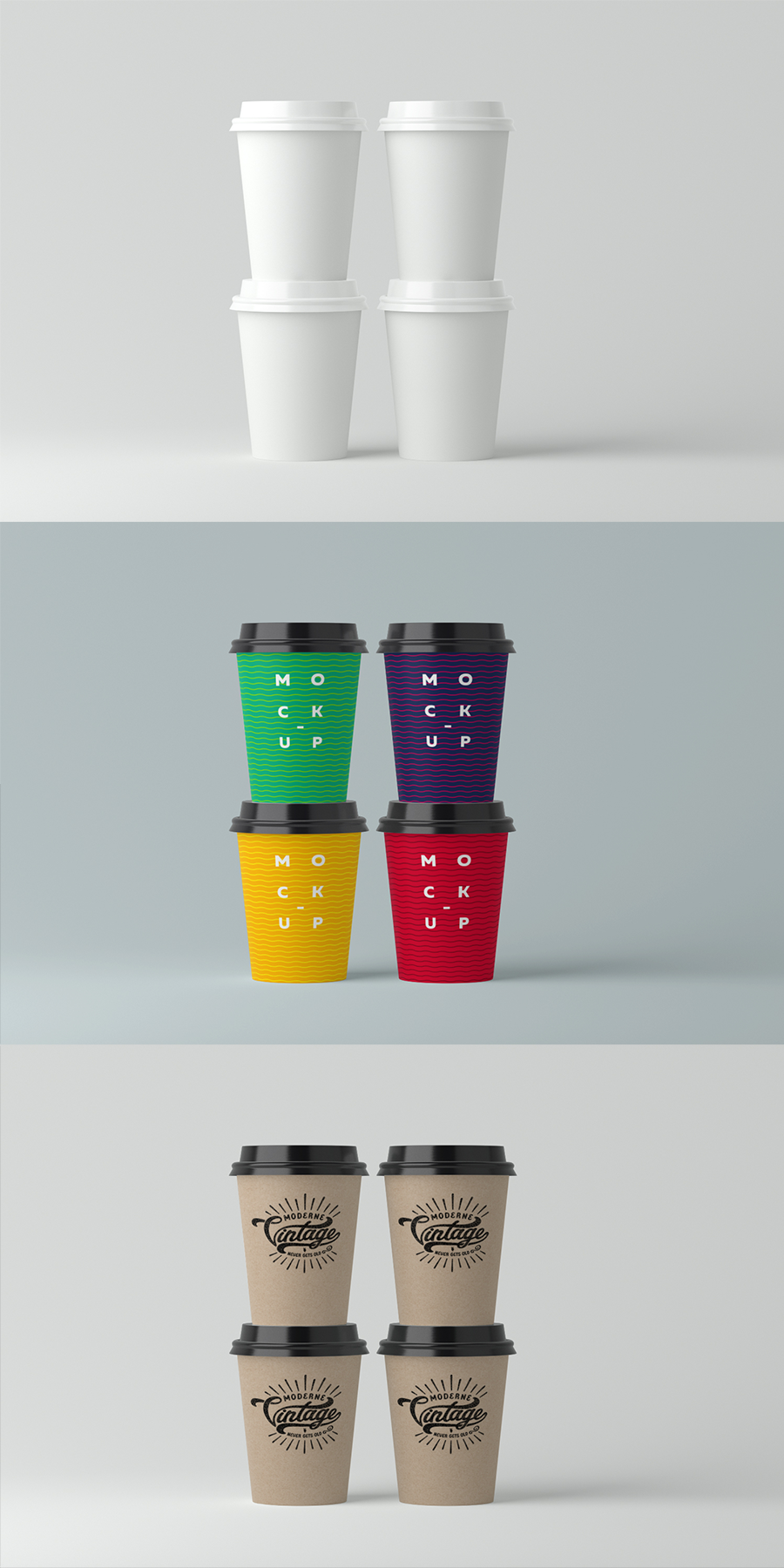 Free White Empty Papercup PSD Mockup