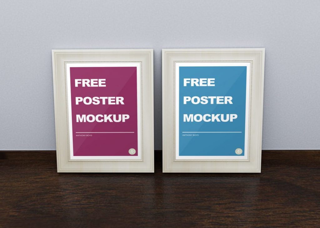 Free Realistic Poster Frame Mockup