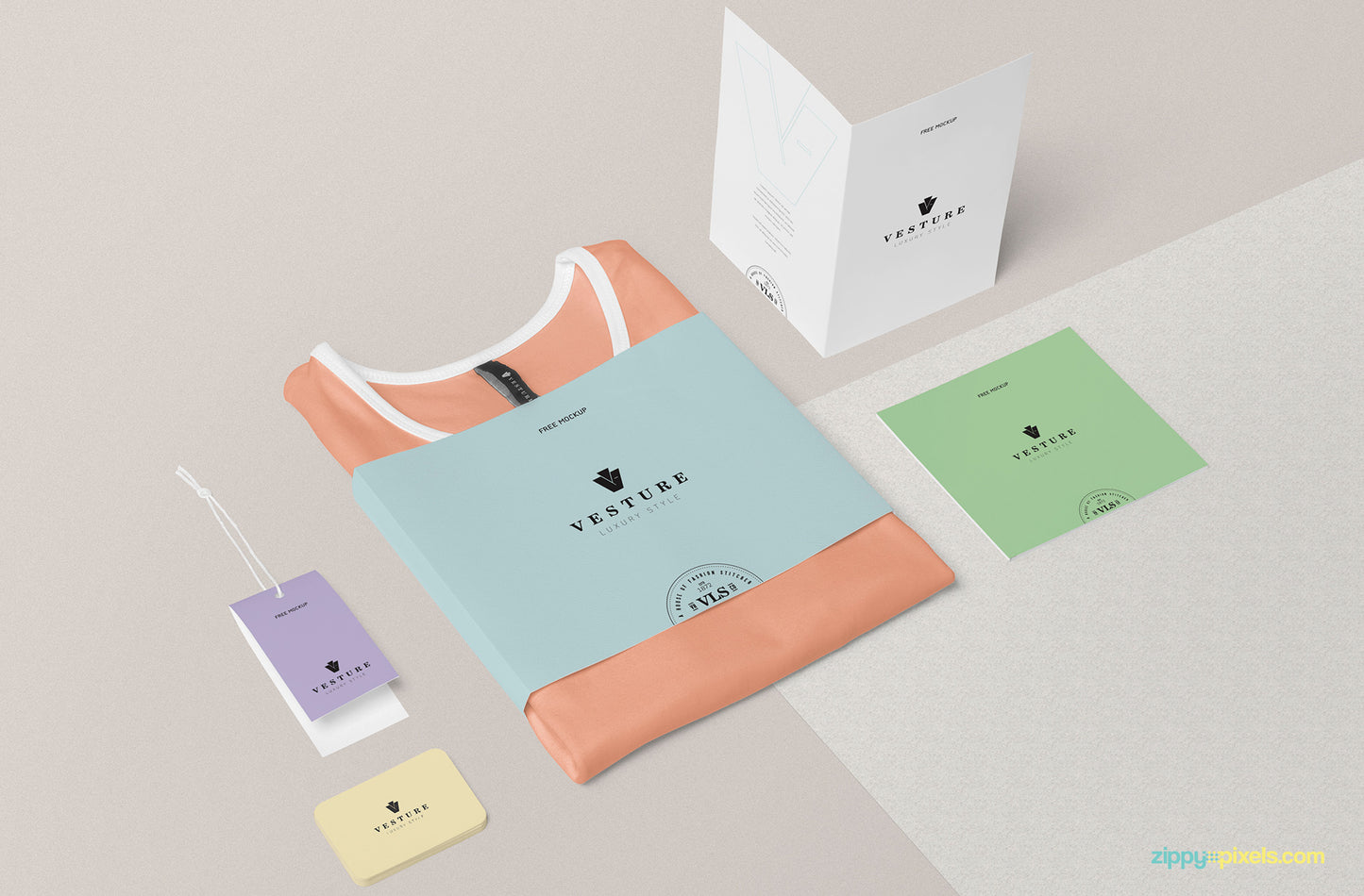 Free Fashion Branding Mockup Scene