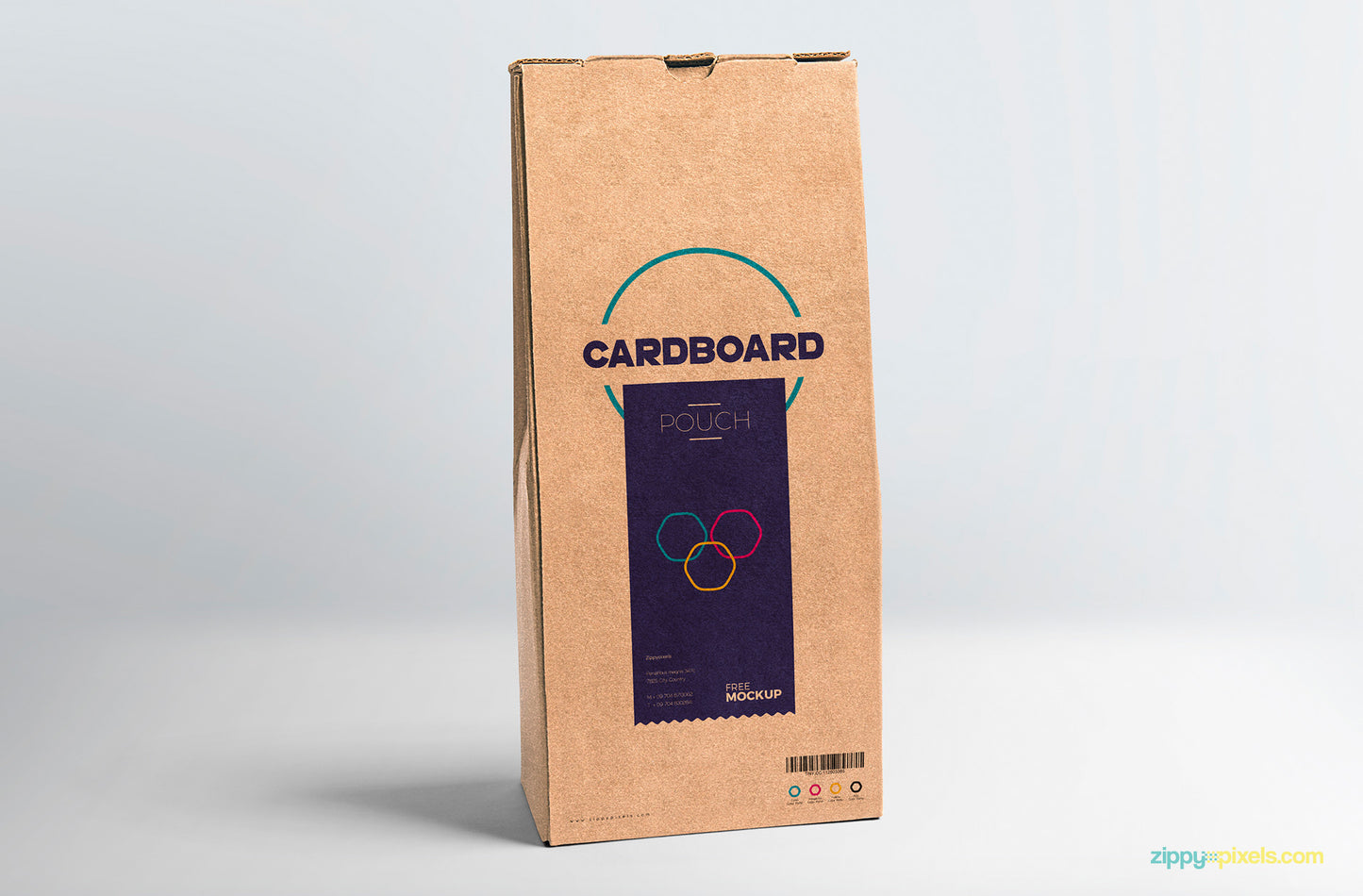 Free Cardboard Pouch Packaging Mockup
