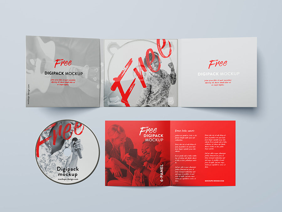 Free 6-Panel Digipack Mockup CD or DVD Cover
