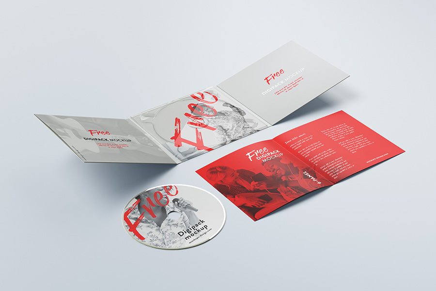 Free 6-Panel Digipack Mockup CD or DVD Cover