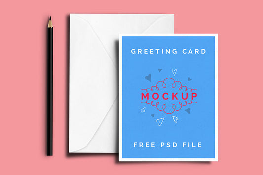 Free Greeting or Invitation Card Mockup