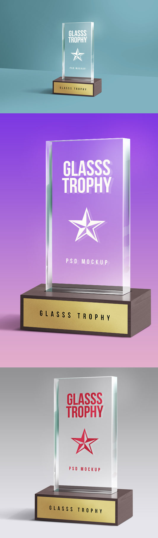 Free Glass Trophy PSD Mockup