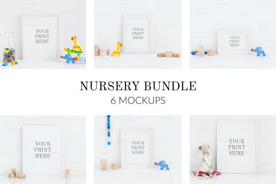 Free Children Styled Nursery Frame PSD Mockup