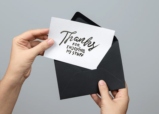 Free Greeting Card PSD MockUp in Hand