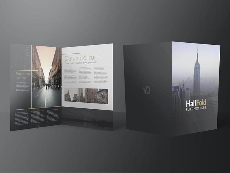 Free Half Fold Flyer Mockups