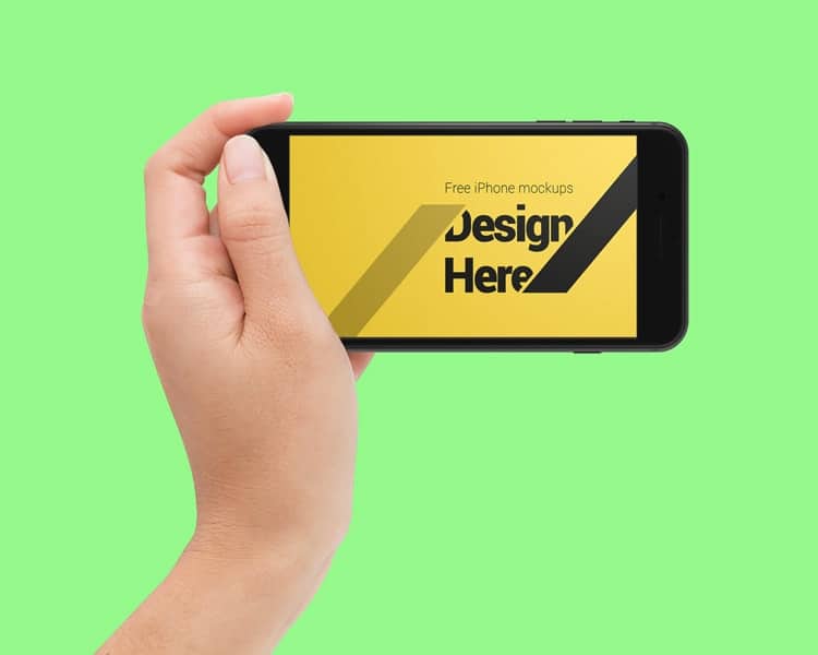 Free Hand Held IPhone Mockup