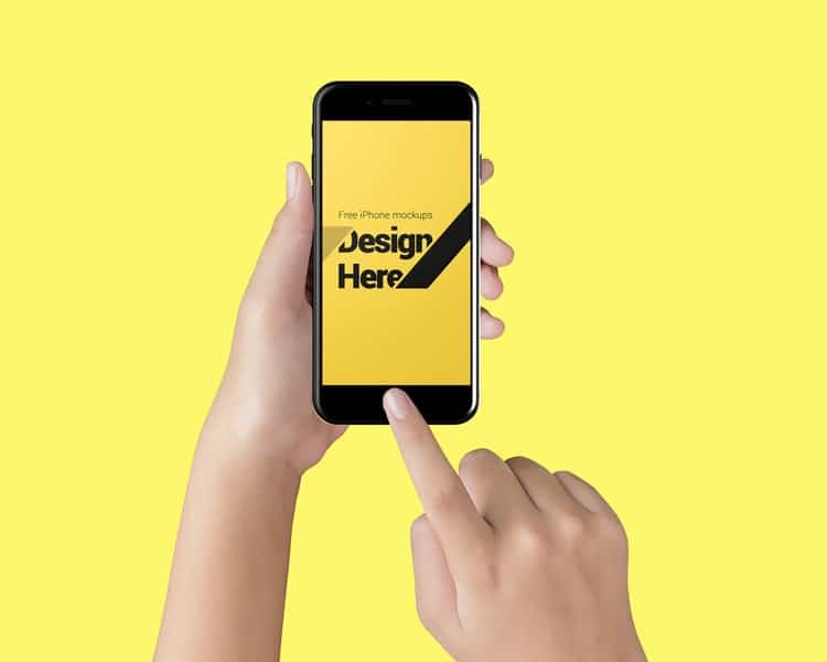 Free Hand Held IPhone Mockup