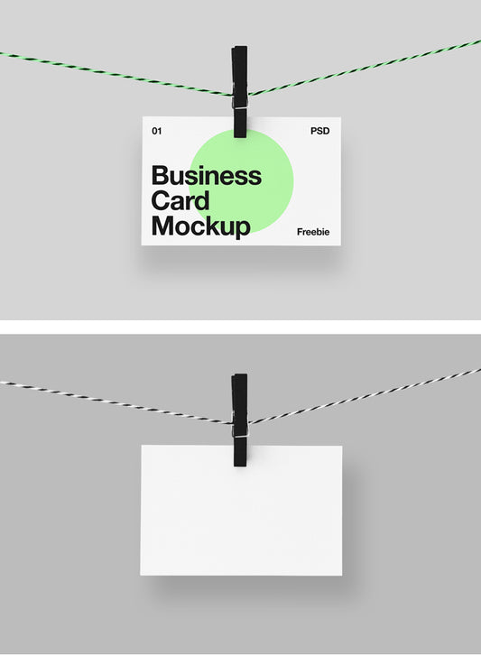 Free Hanging Business Card Mockup