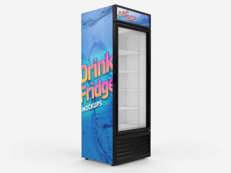 Free Drink Fridge Refrigerator Mockups