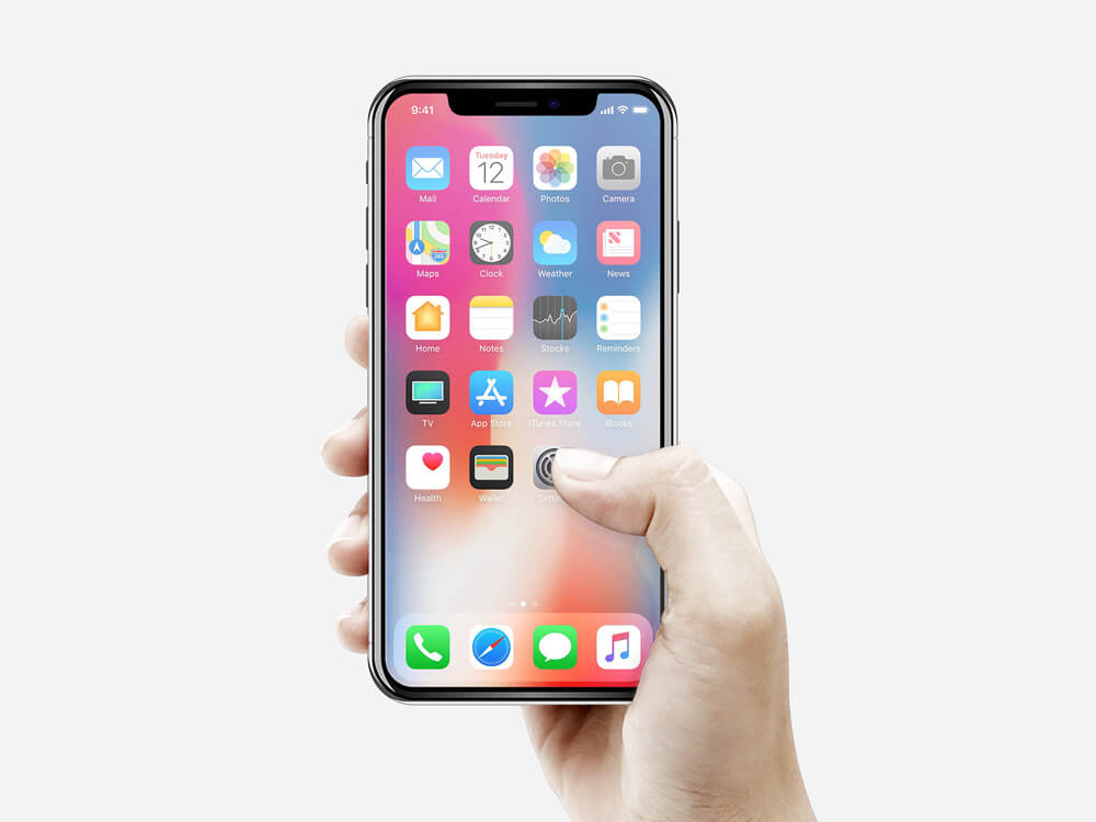 Free iPhone X Mockup in a Hand