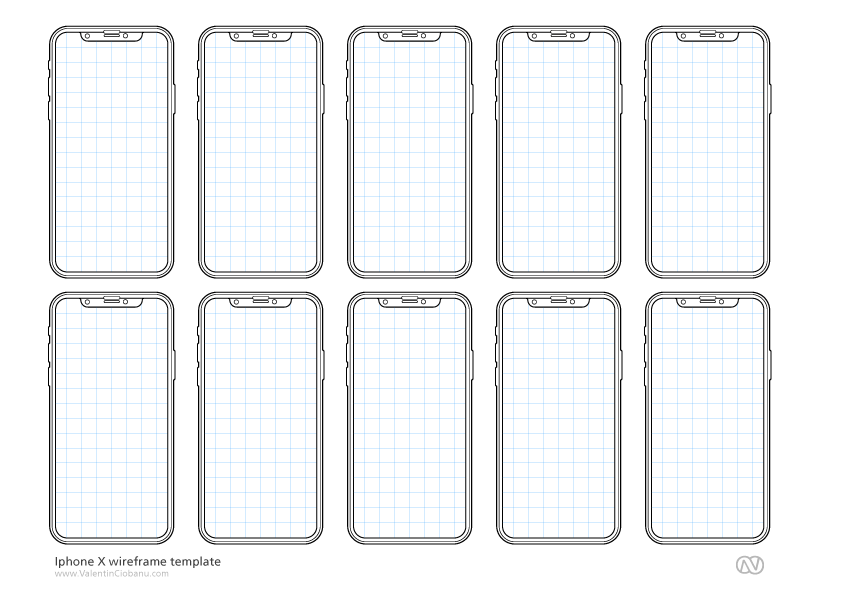 Free iPhone X Wireframe Mockup Template