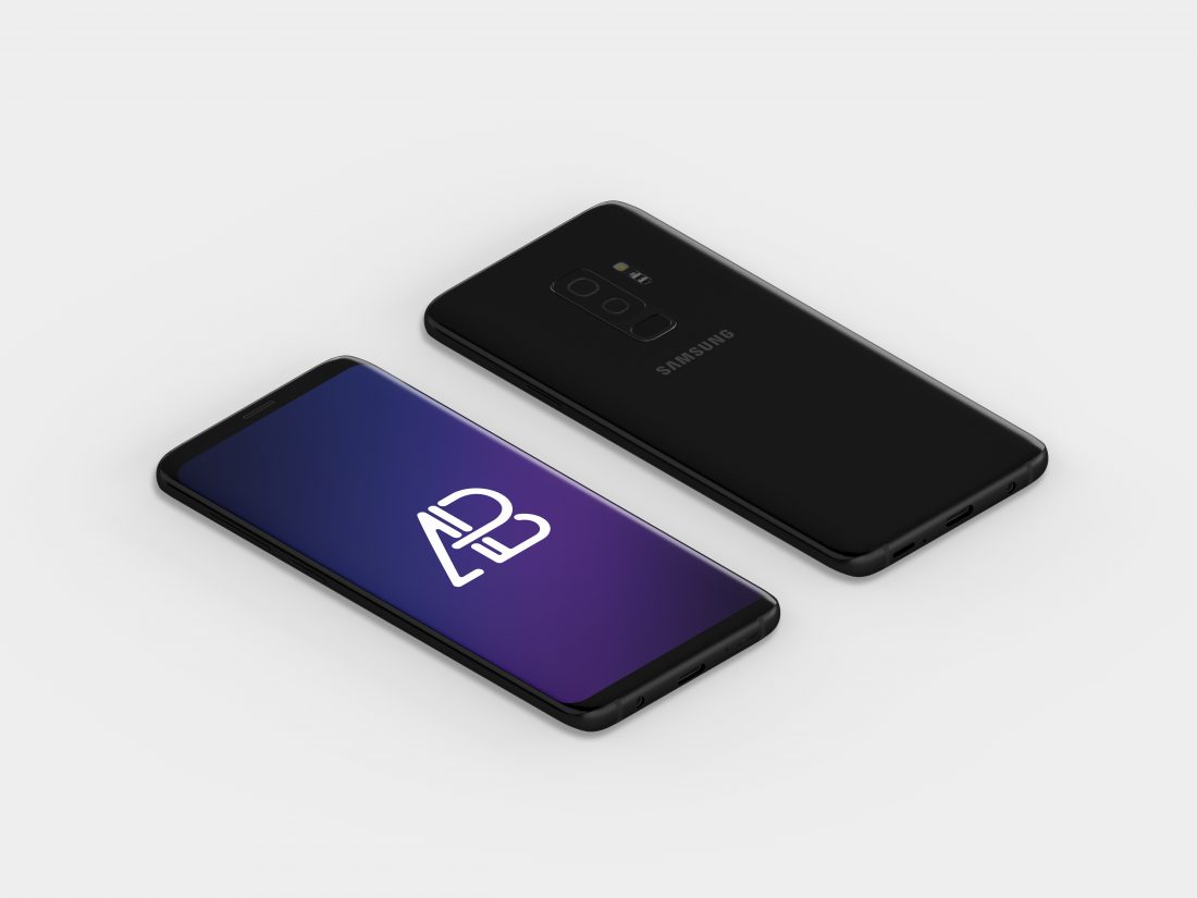 Free Isometric Samsung Galaxy S9 Plus Mockup