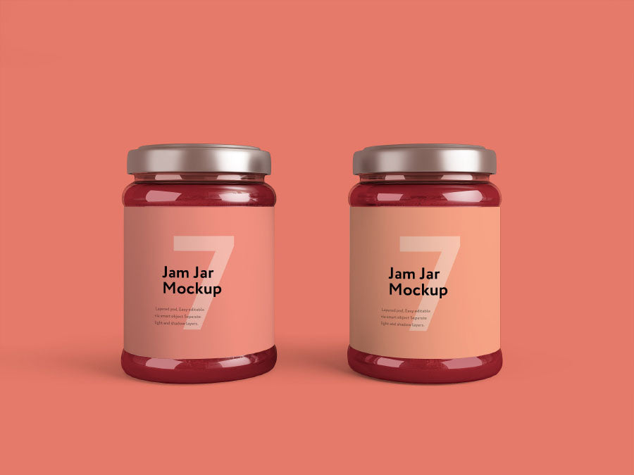 Free Jam Jar Packaging PSD Mockup