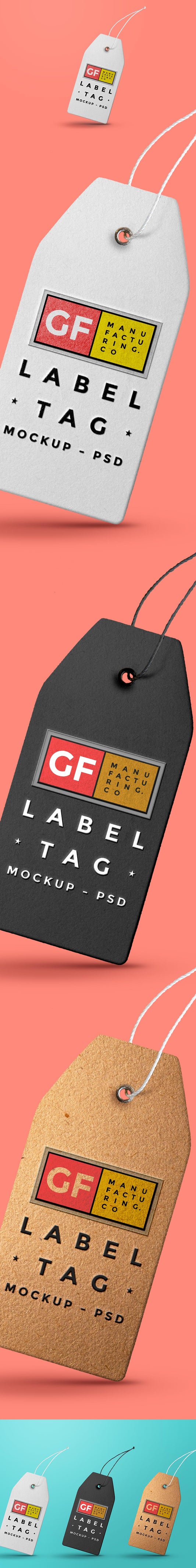 Free Clothing Label Tag Mockup PSD