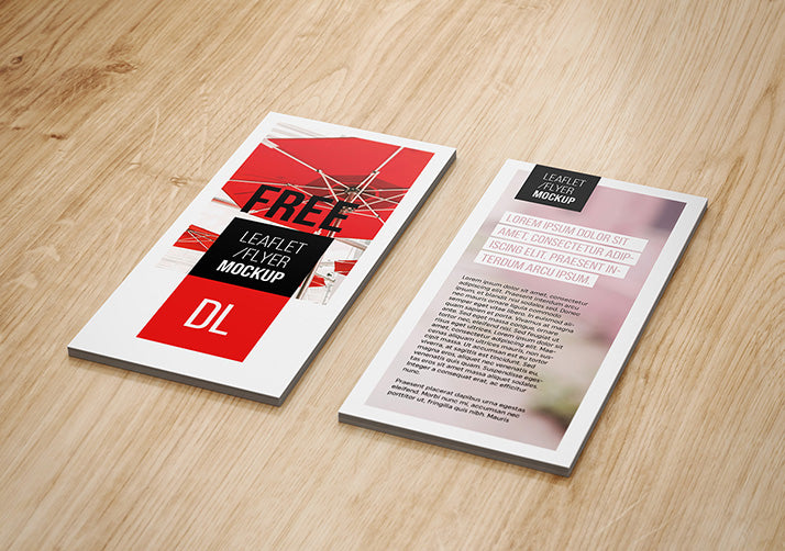 Free DL Flyer Mockup in 4 Views
