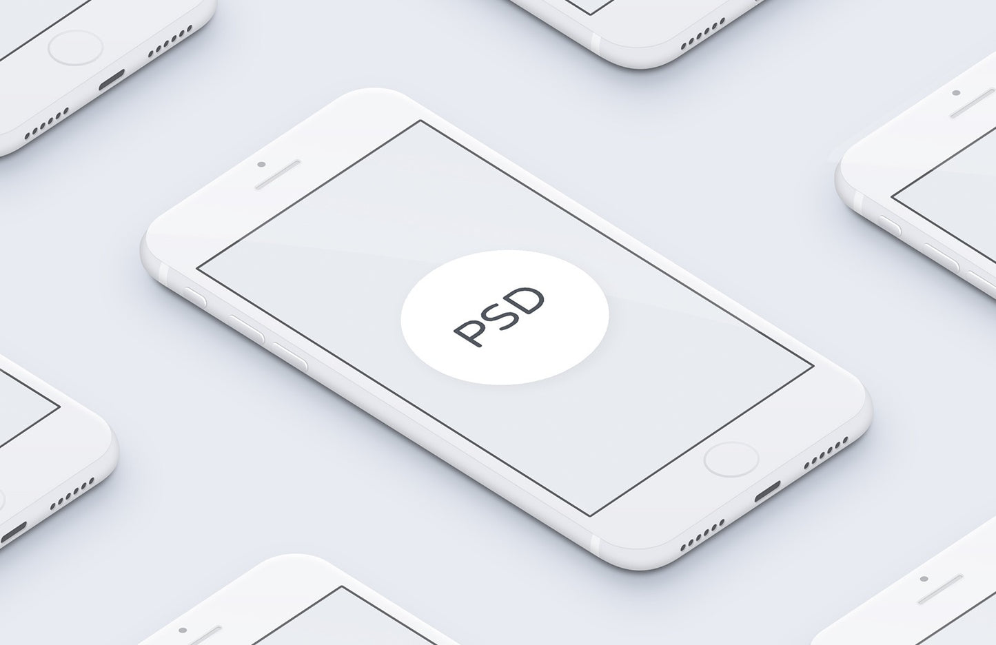 Free Minimal 3D iPhone Mockups