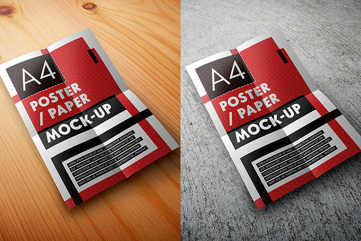 Free A4 Poster or Page Mockup Set