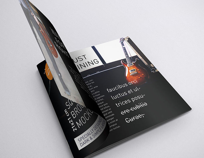 Free Black Square Brochure Mockup Set in 7 Angles