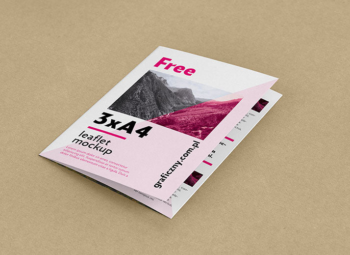 Free Collection of 5 Trifold Leaflet Mockups