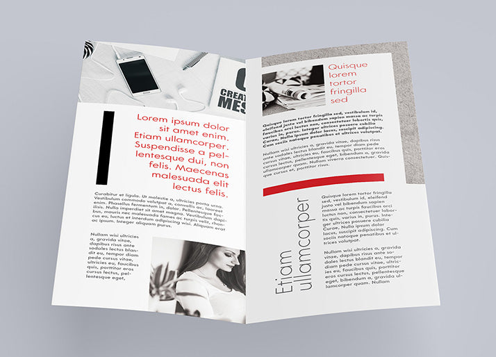 Free Bi-fold DL Leaflet Mockup 4 Views