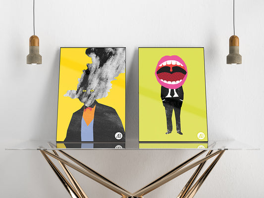 Free Cool Modern Double Poster Frame Mockup