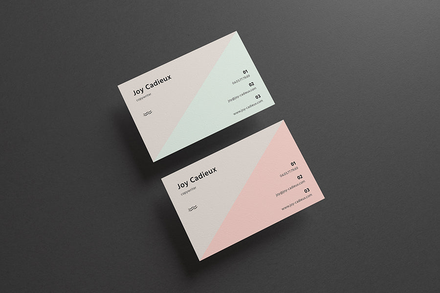 Free Modern Stylish Business Card Mockup on a Black Background