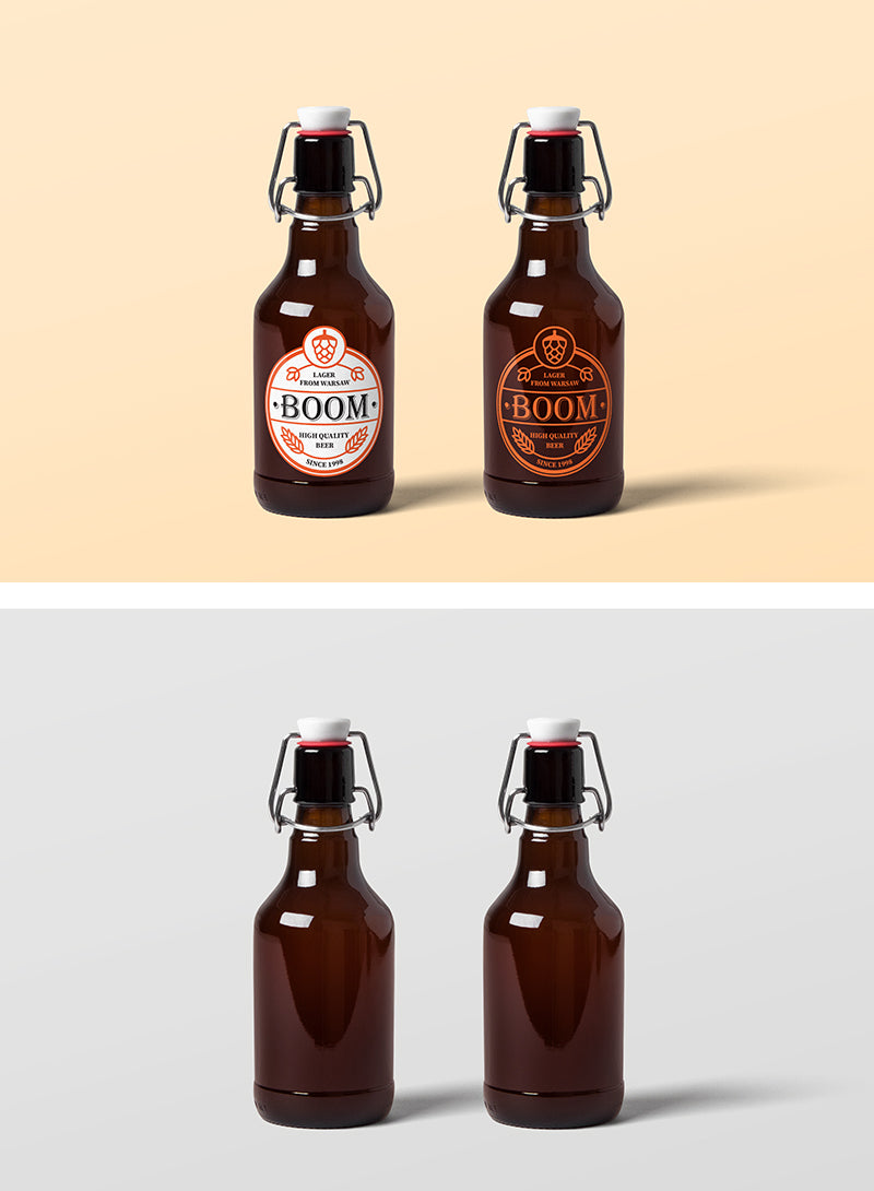 Free Two Beer Bottles (Psd Mockup)