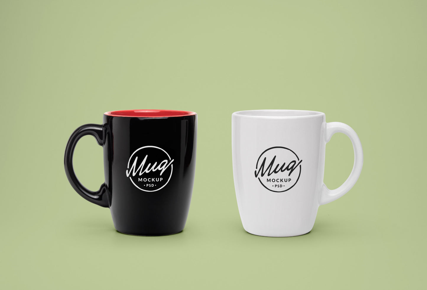 Free Black and White Mug PSD MockUp