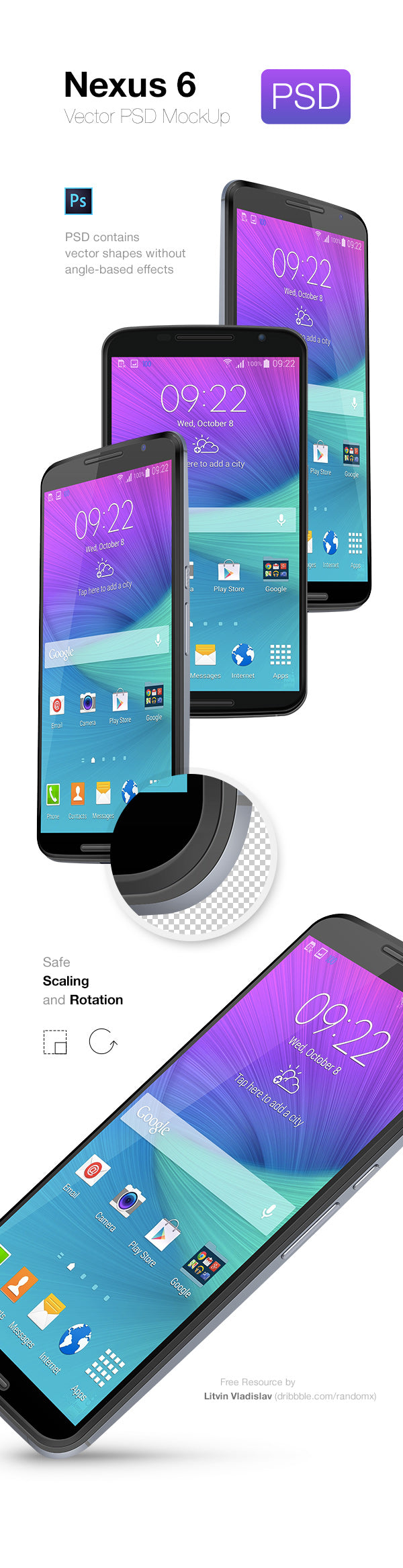 Free Nexus 6 PSD MockUp