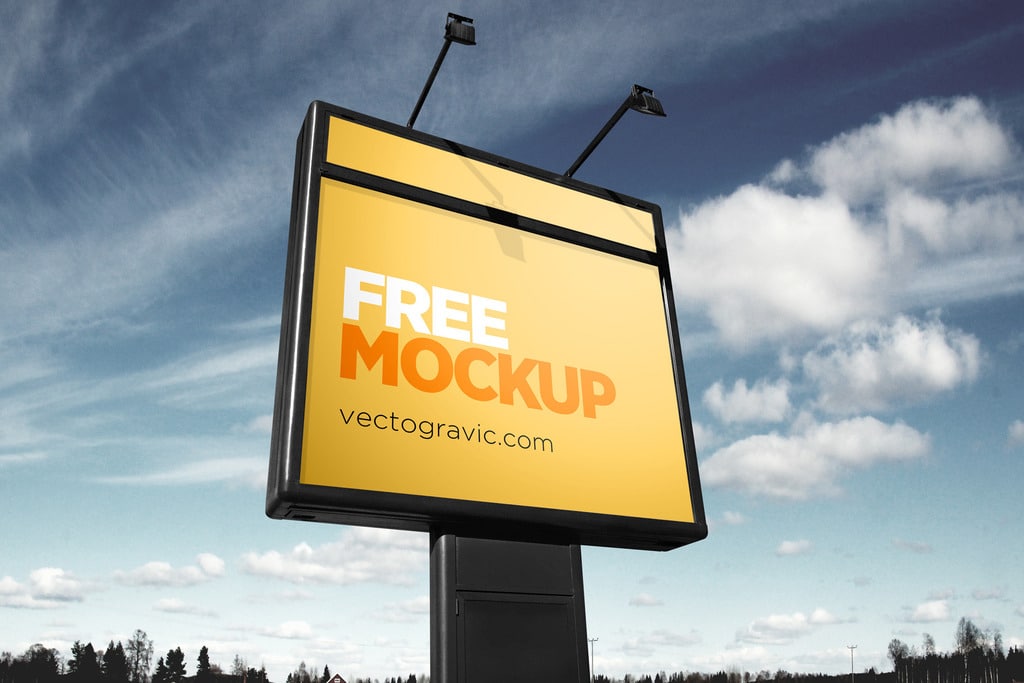 Free Clean Outdoor Sign Mockups