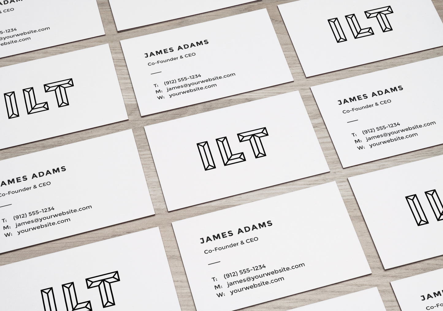 Free Perspective Business Cards MockUps on Table
