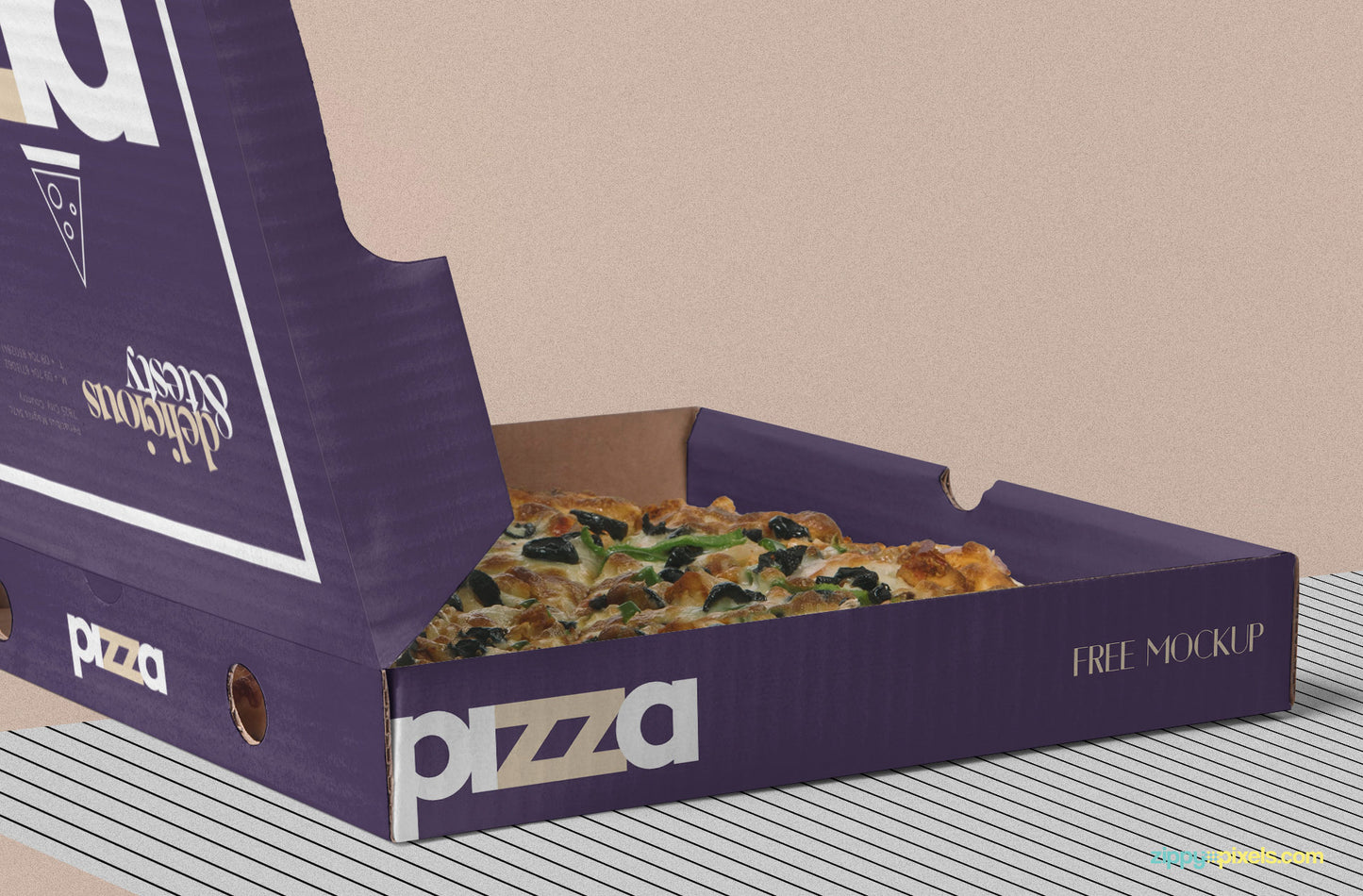 Free Pizza Box Mockup PSD