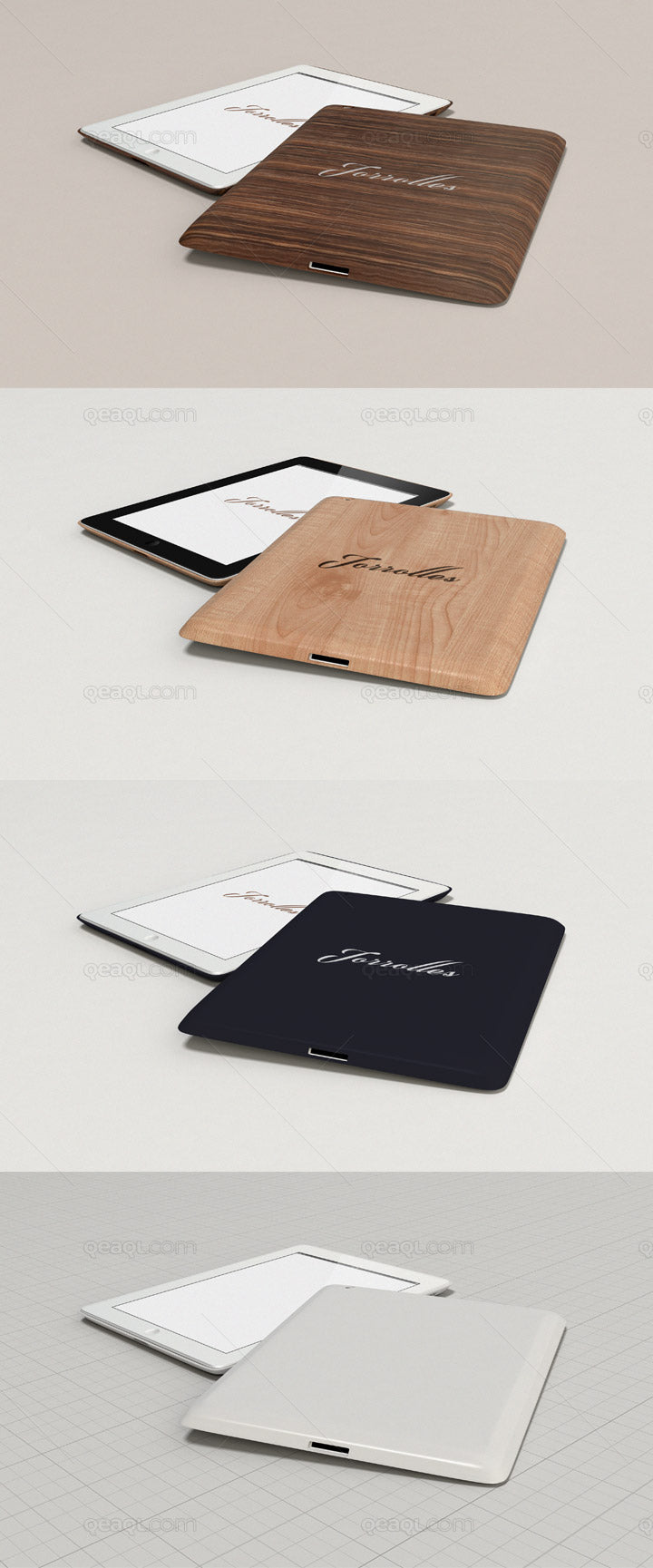 Free Wood and Plastic Scene with iPad Mockup